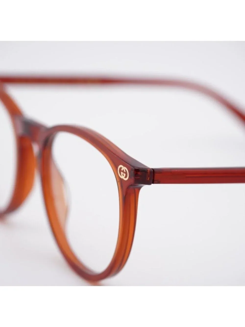 Gucci GG0027O 013 Eyeglasses Round Shiny Bordeaux 50mm Frame